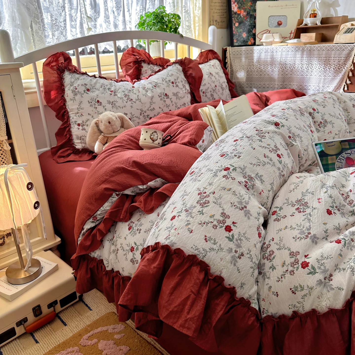 Conjunto de Roupa de Cama Esti - Aesthetic Floral Duvet Cover avaliação e preço