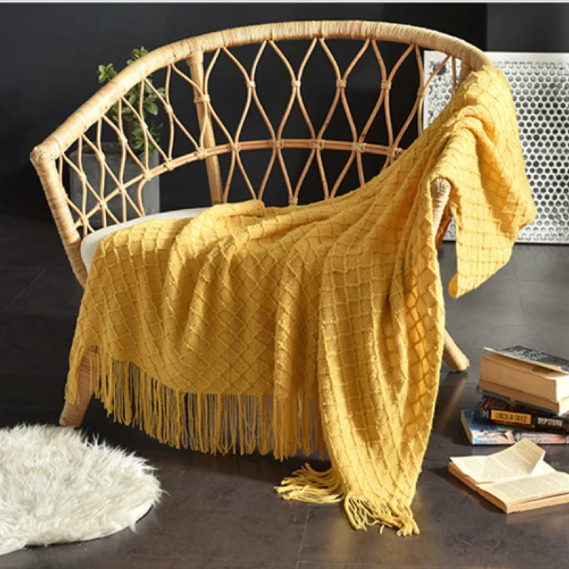 Manta de malha texturizada ama - Boho Throw Blanket Fringe avaliação e preço