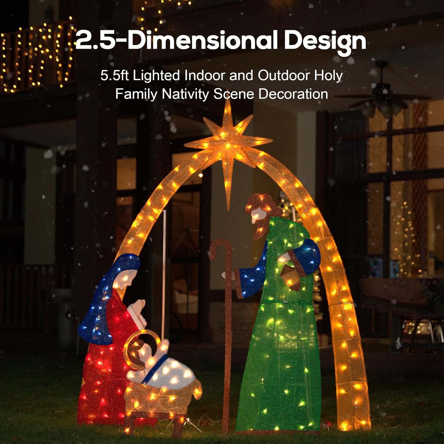 5,5 pés, cena de natal ilumina - Lighting avaliação e preço