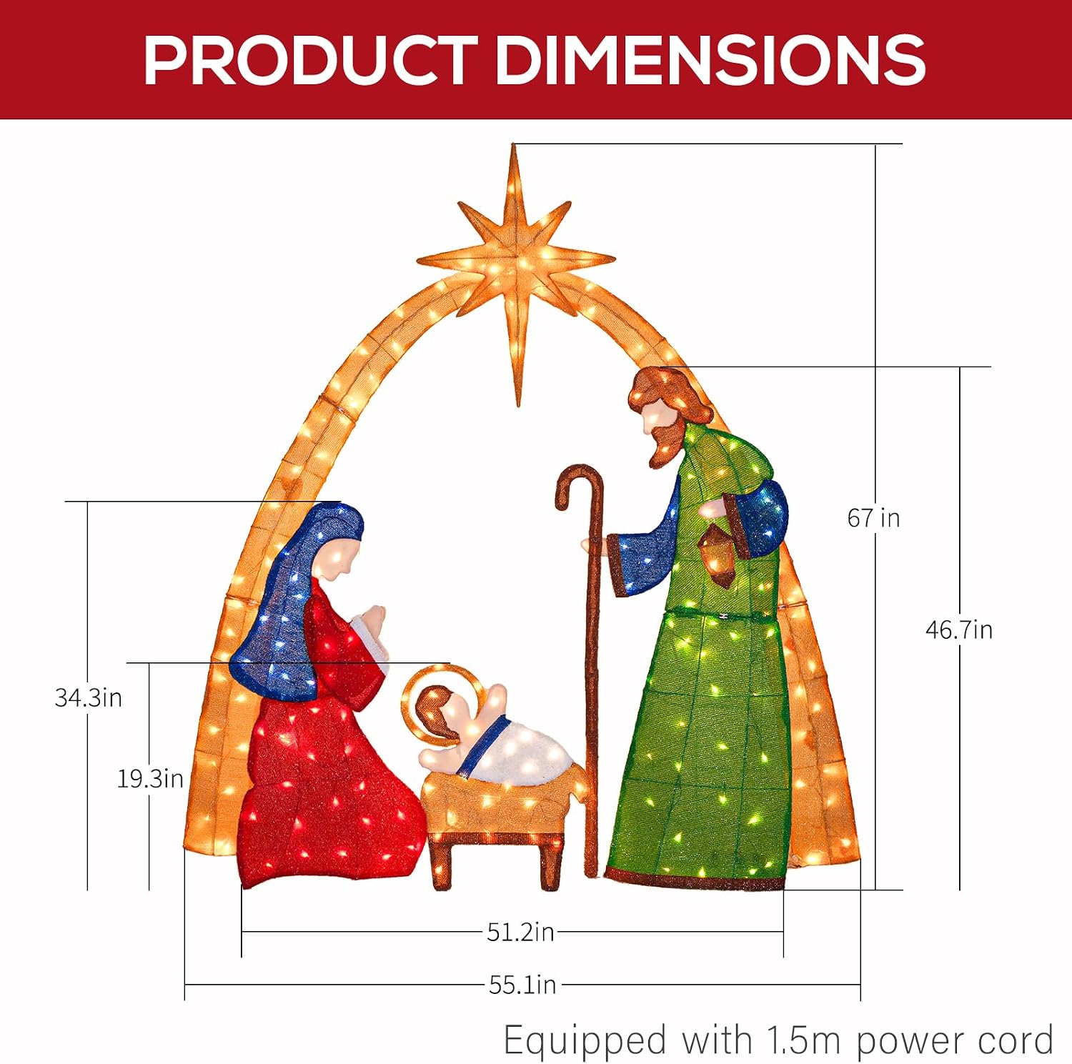 5,5 pés, cena de natal ilumina - Lighting avaliação e preço