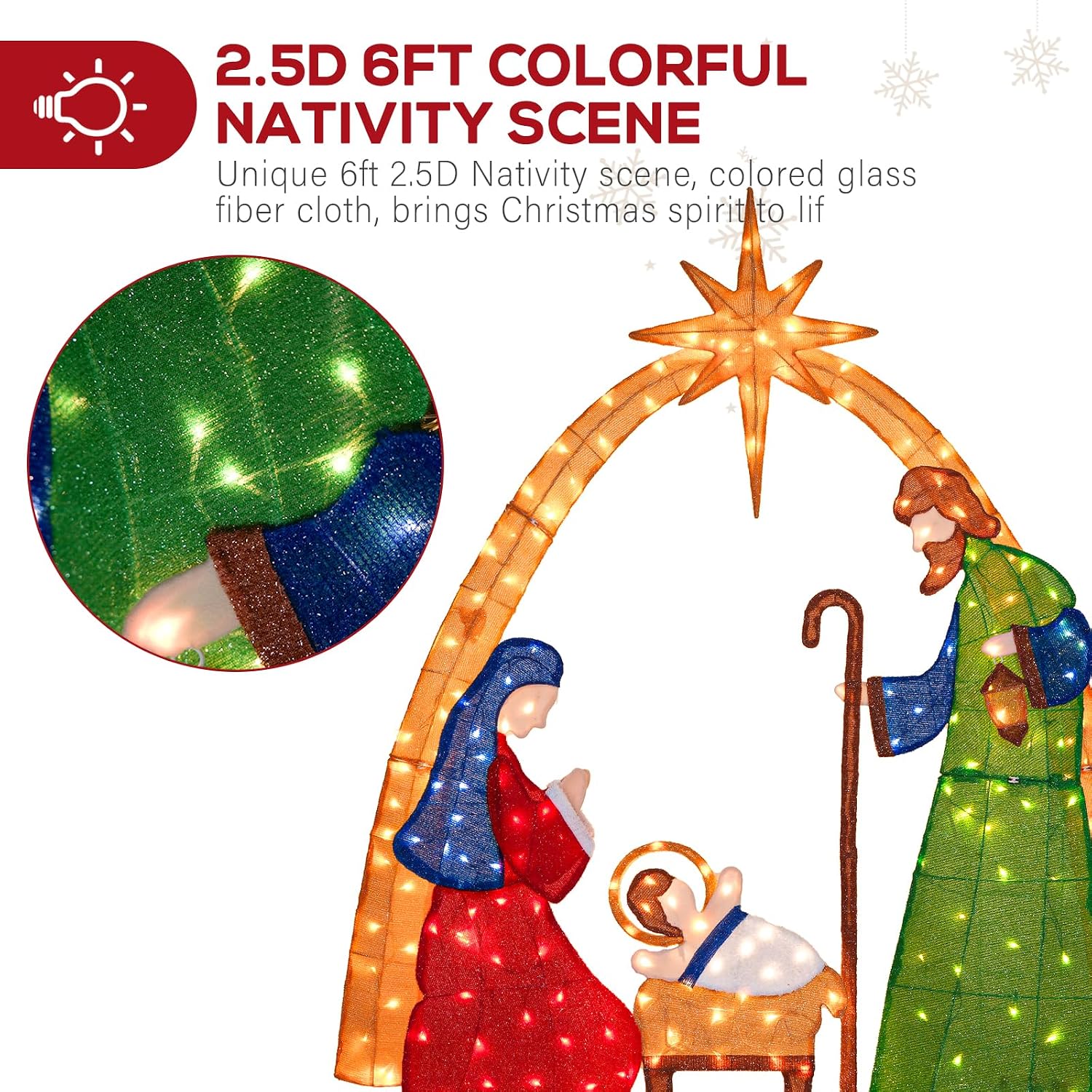 5,5 pés, cena de natal ilumina - Lighting avaliação e preço