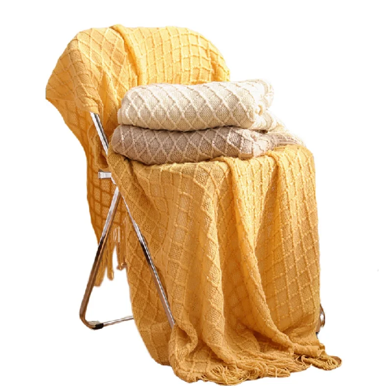 Manta de malha com padrão de l - Boho Throw Blanket Fringe avaliação e preço