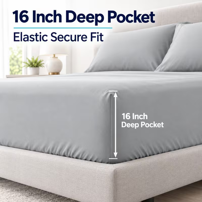 Conjunto de lençóis para cama, - Fitted Bed Sheets Deep Pocket avaliação e preço