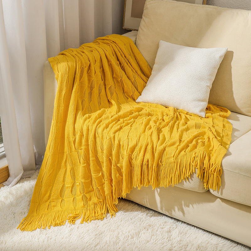 Nova Manta de Sofá de Tricô co - Boho Throw Blanket Fringe avaliação e preço