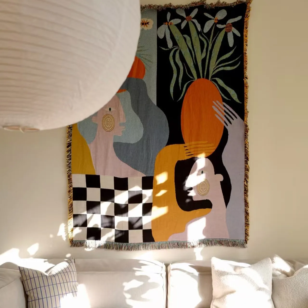 Tapeçaria de arte abstrata mod - Boho Throw Blanket Fringe avaliação e preço