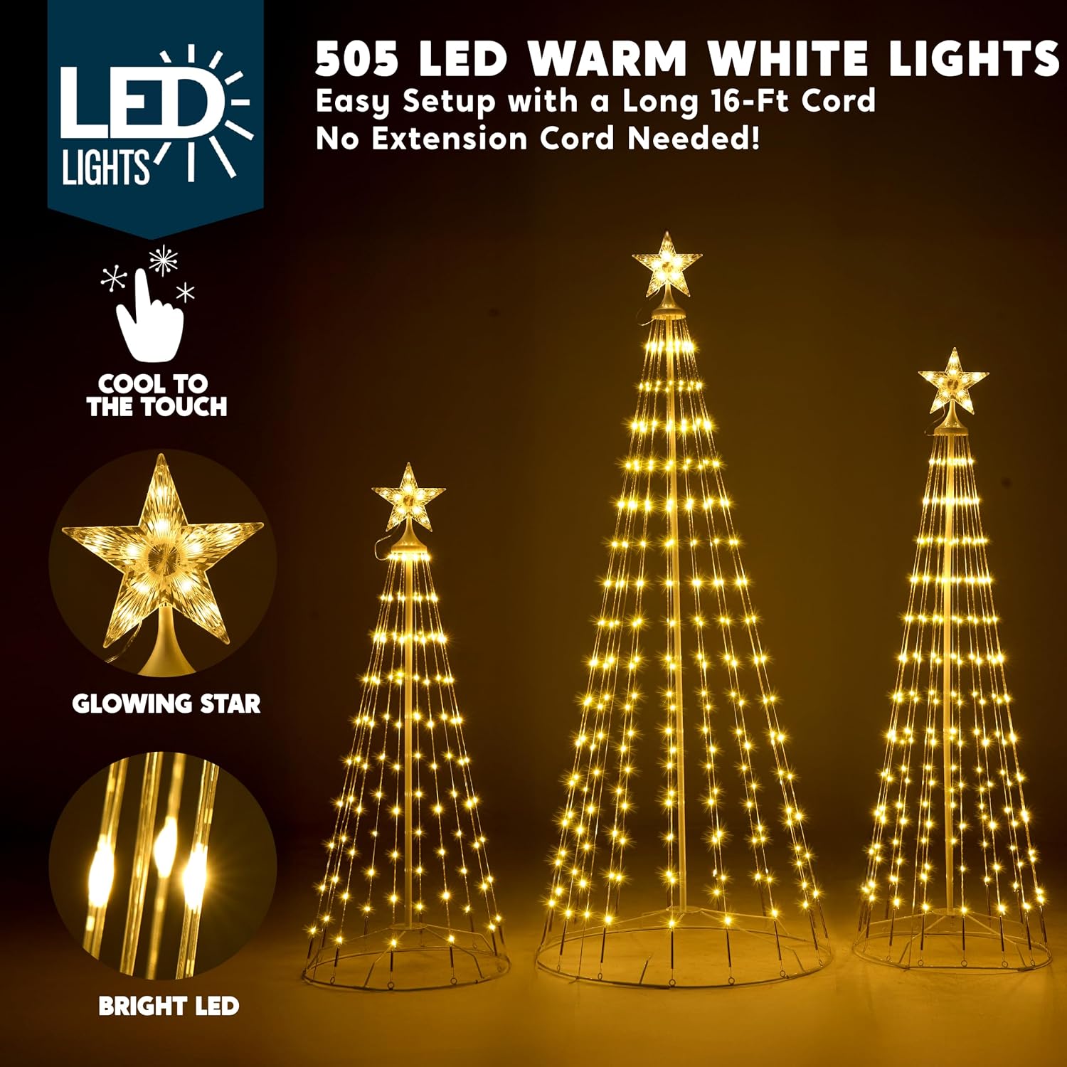 Conjunto de 3 luzes de Natal e - Lighting avaliação e preço