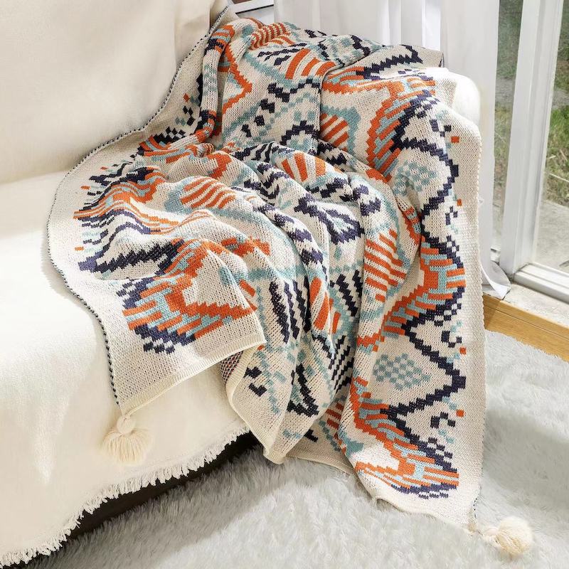 Manta Boho Sudoeste com Franja - Boho Throw Blanket Fringe avaliação e preço