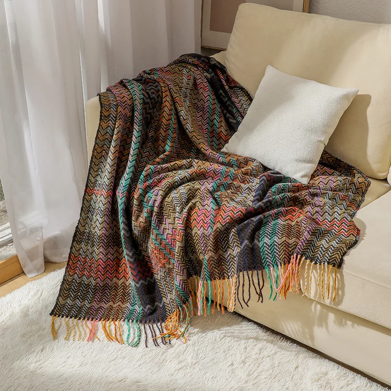 Manta Boho com Ondas e Franjas - Boho Throw Blanket Fringe avaliação e preço